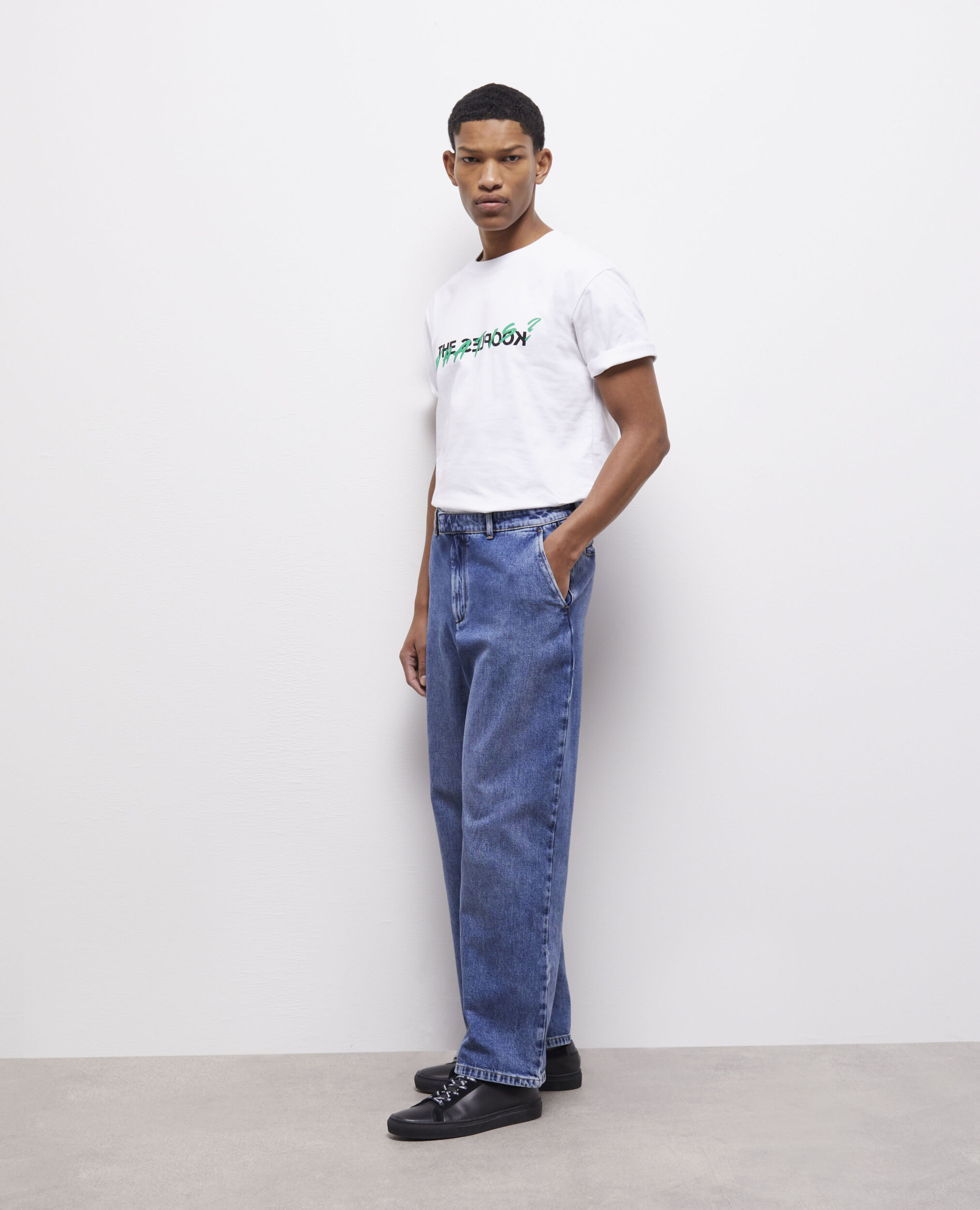 Jean large bleu