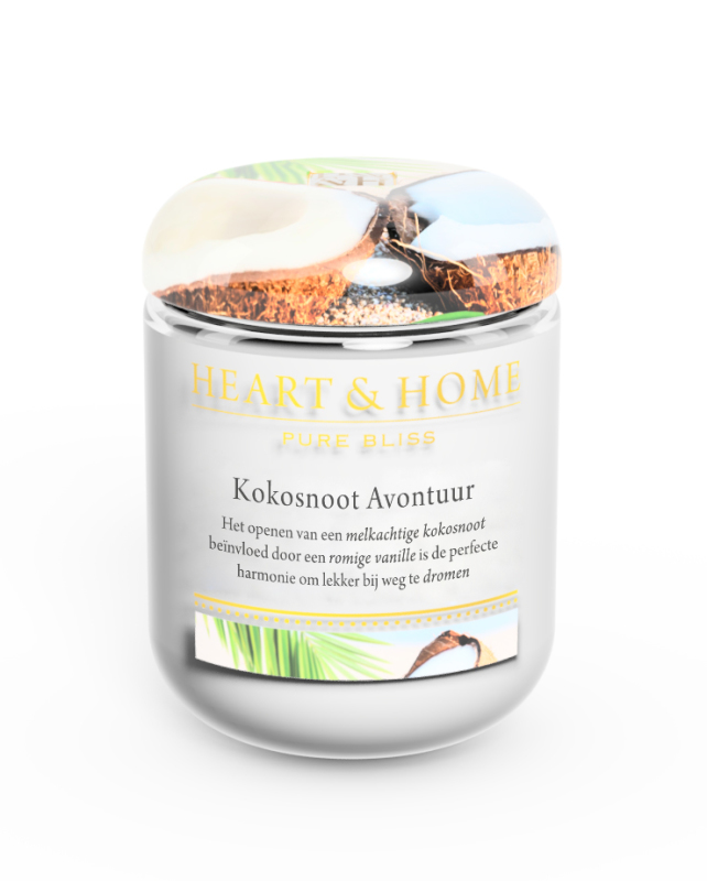 Heart & Home Middelgrote Geurkaars - Kokosnoot Avontuur 1st