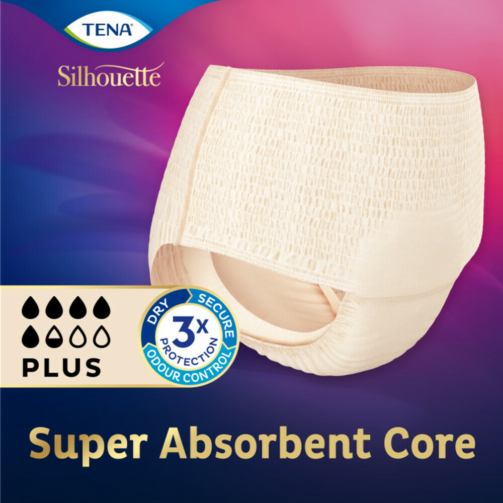 TENA Silhouette Classic Underwear High Waist Blanc Plus L8 stuks