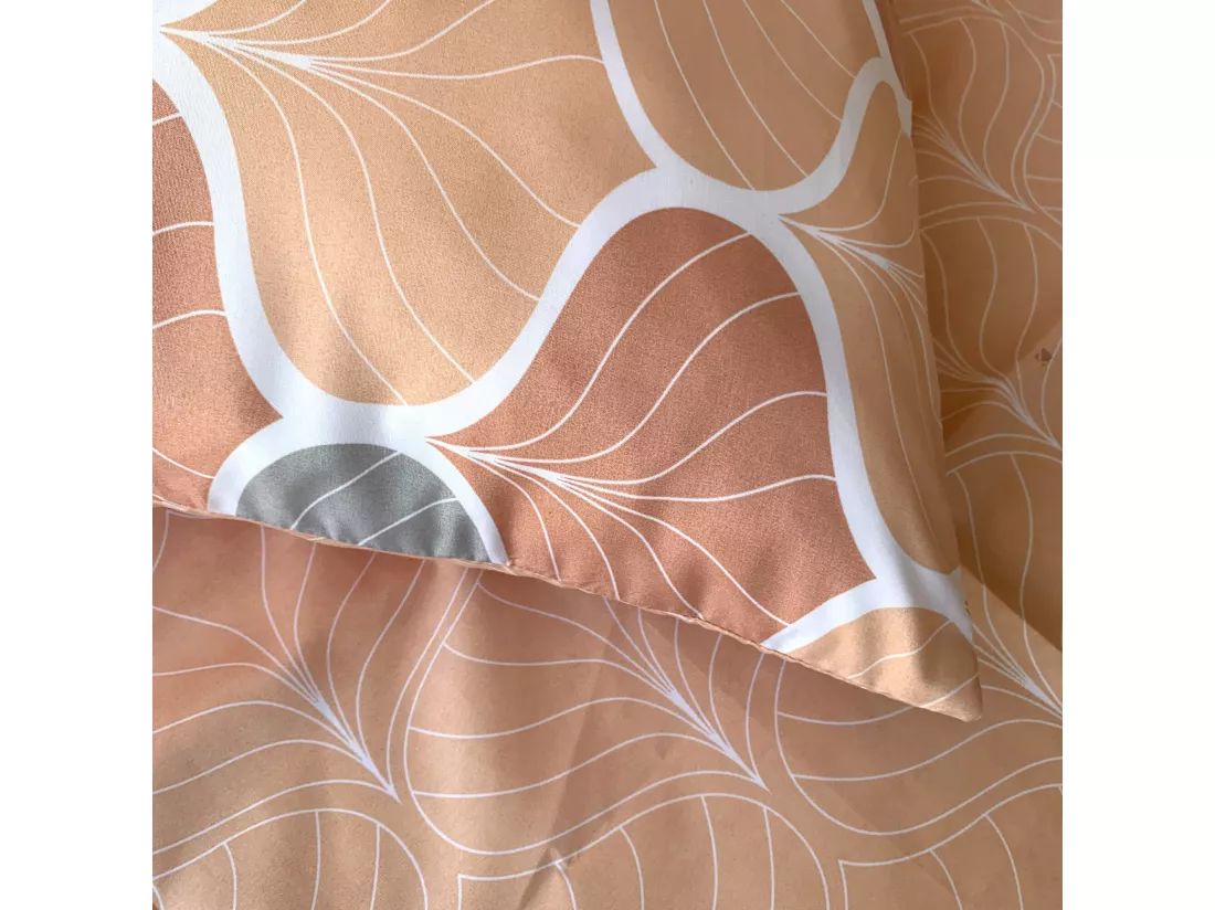 Parure de lit 240x220 cm microfibre PALMIS beige Nude
