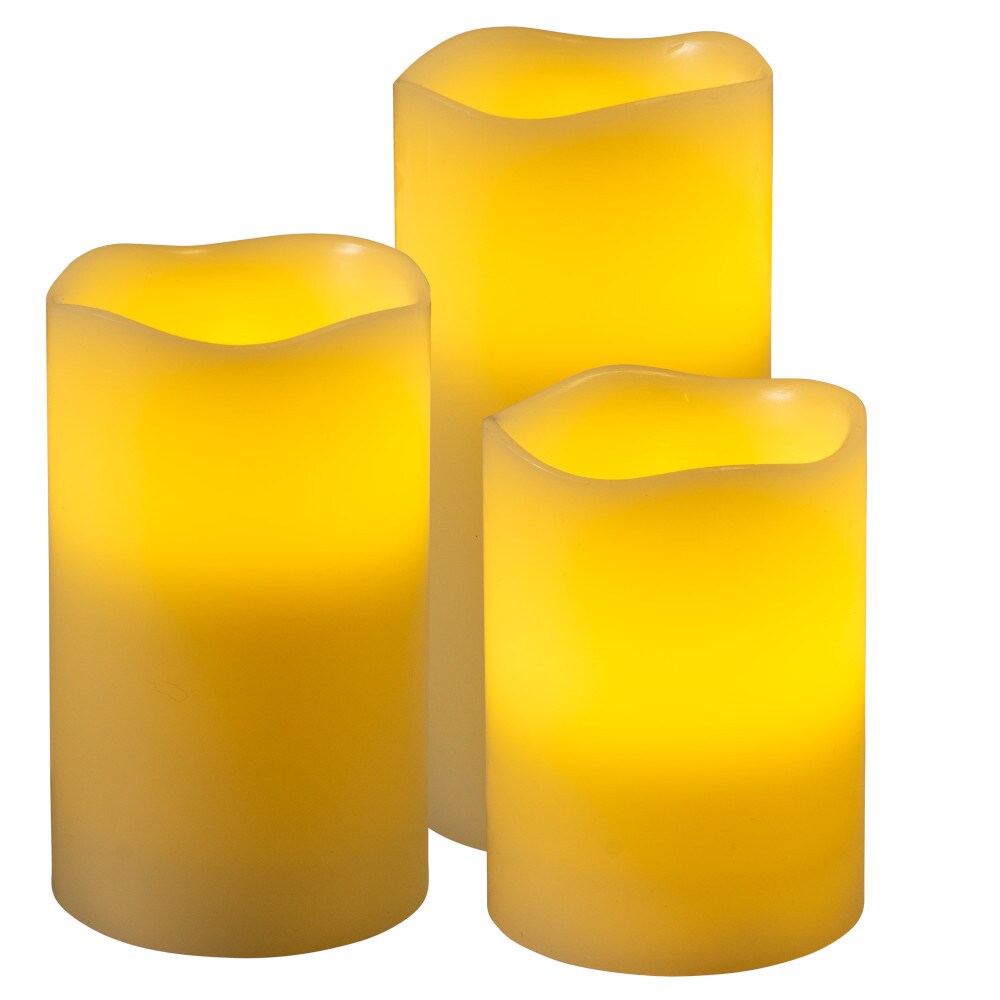 LED Echtwachskerzen XXl Set 3-teilig15 / 20 / 25 cm