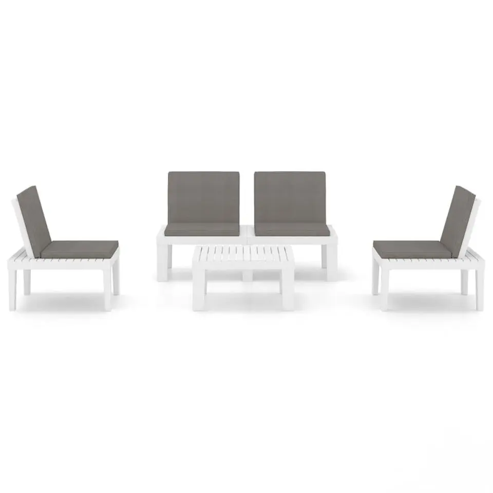 vidaXL - Loungeset - Wit - Kunststof