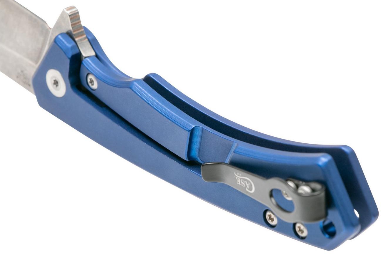 Case The Marilla, Blue Anodized Aluminum, S35VN, Black G10 Inlay, 25882 zakmes
