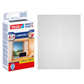tesa Insect Stop raamhor met klittenband Comfort 120x240 cm antraciet