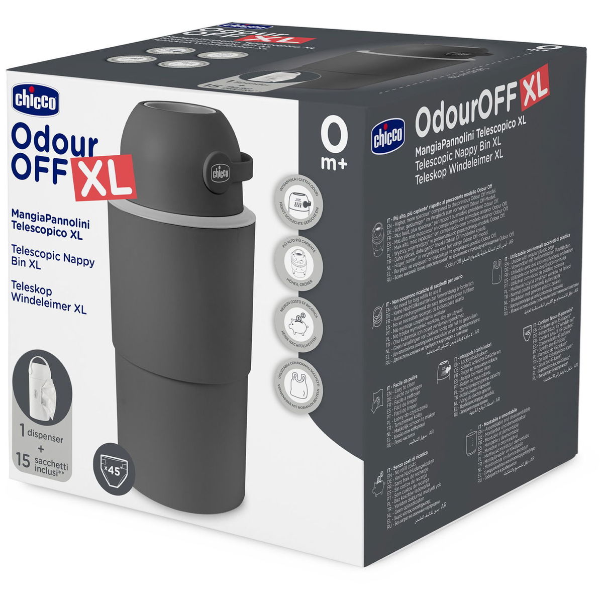 ChiccoChicco   Teleskop Windeleimer XL Odour Off