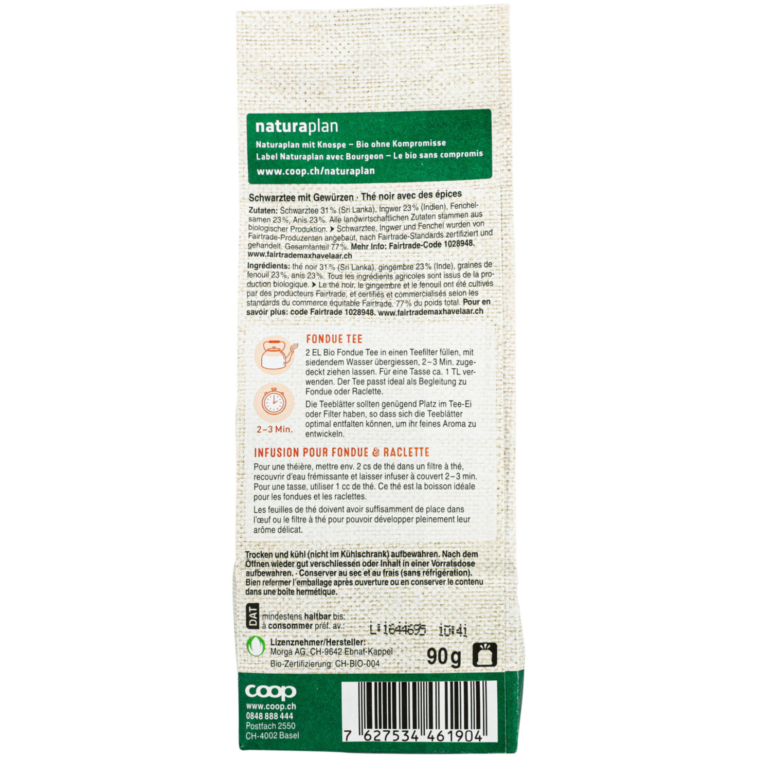 Naturaplan Bio Fairtrade Fondue & Raclette Tee
