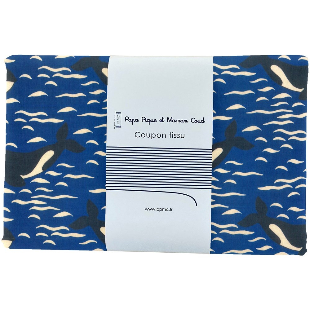 Coupon Tissu 1 M Orque Bleue