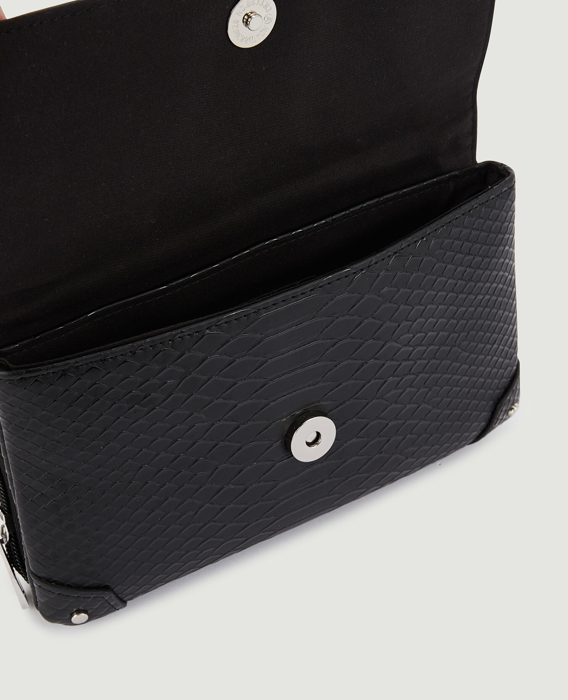 Sac pochette effet serpent avec chaine - Noir