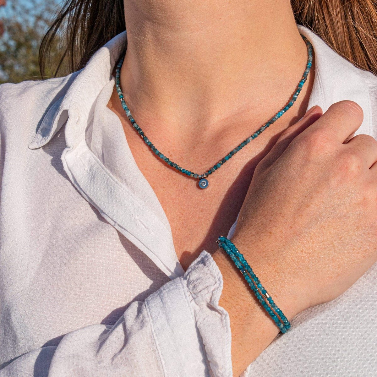 Collier Lumia en pierres Apatite