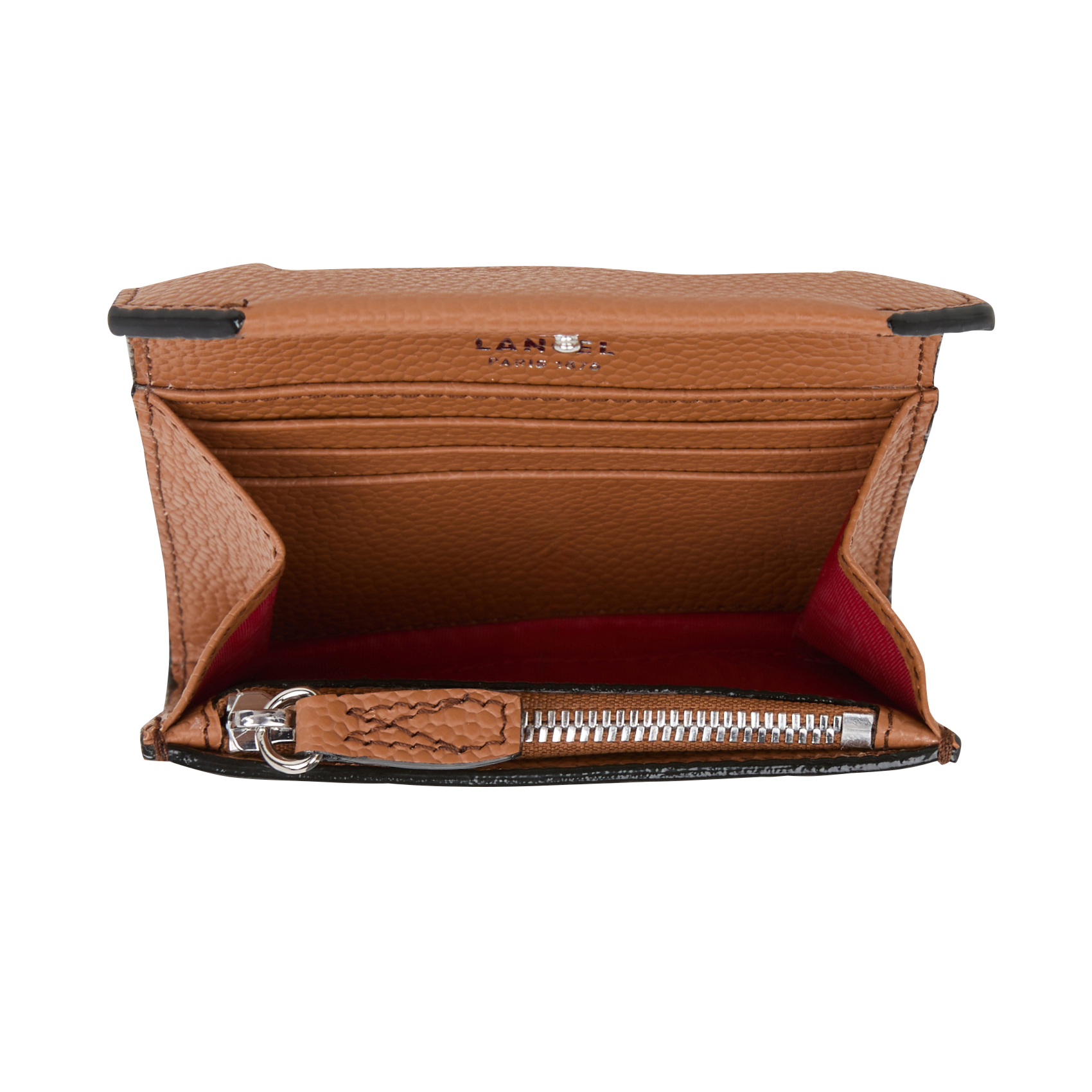 NINON - Mini portefeuille en cuir grainé| Beige