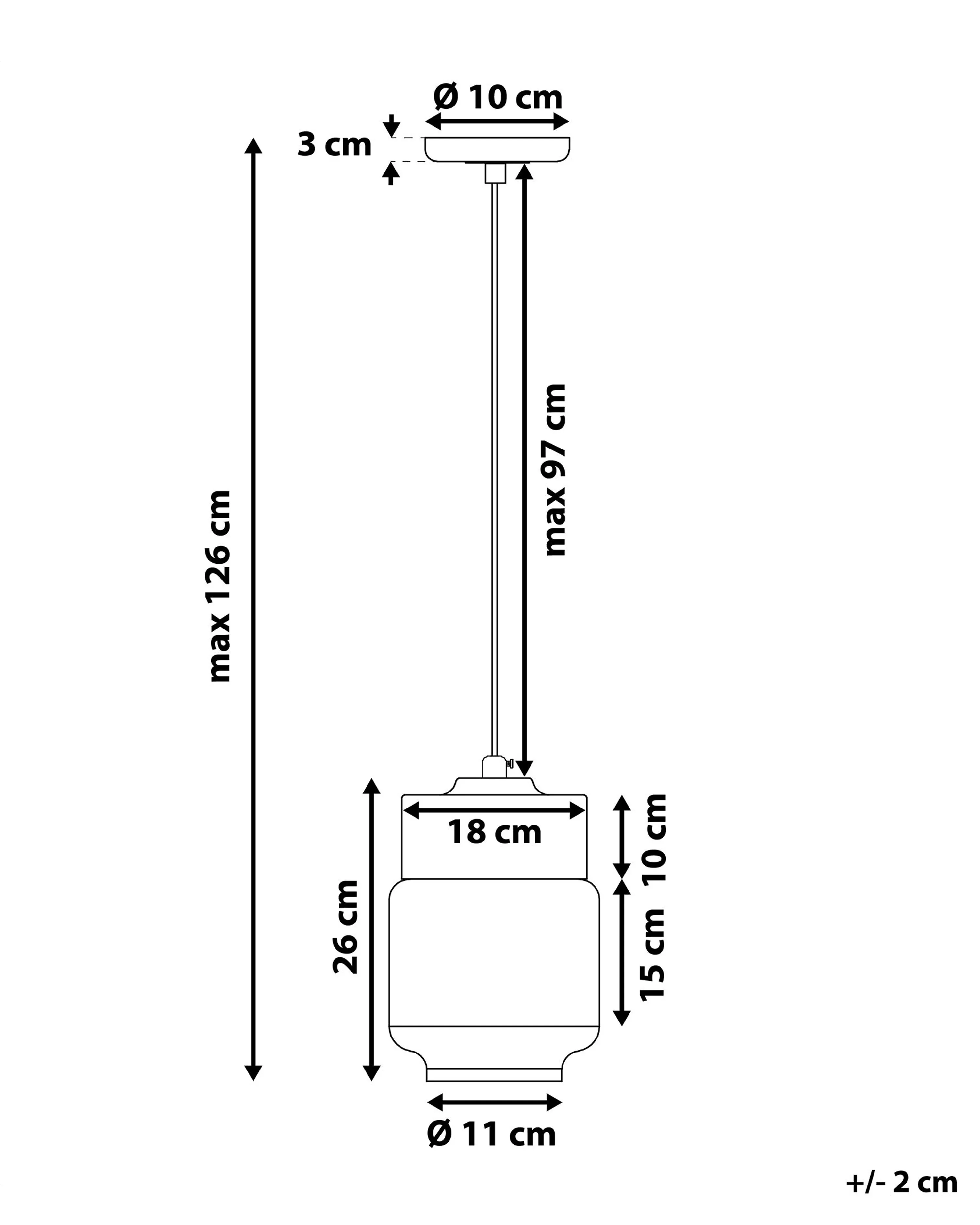 Hanglamp JURUA Glas Zwart