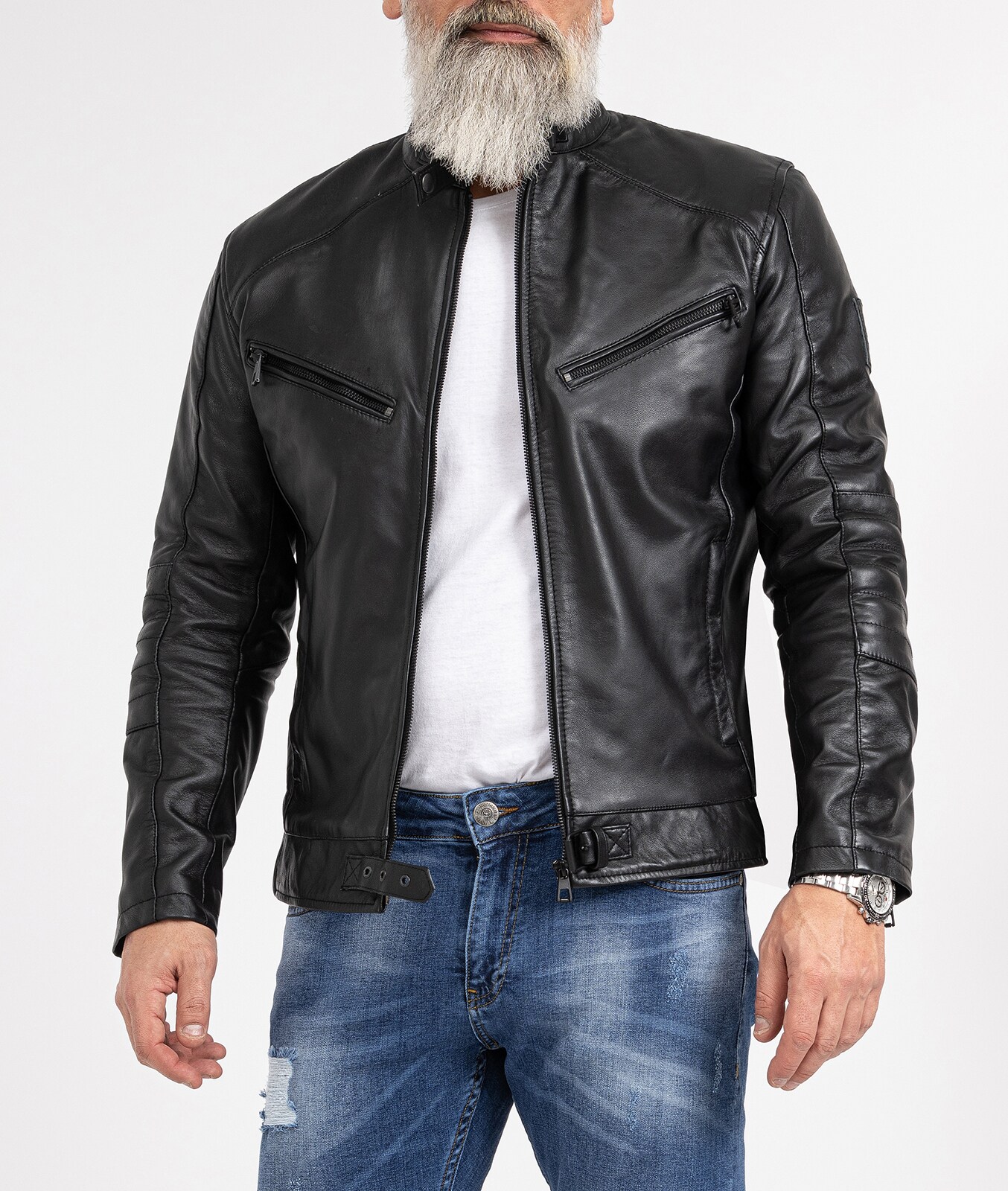 Rock Creek Lederjacke Regular Fit