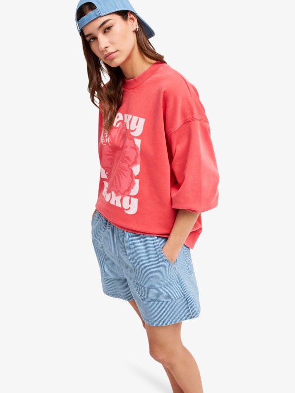 Stay Wavy Mid Short en denim Blanc Femme