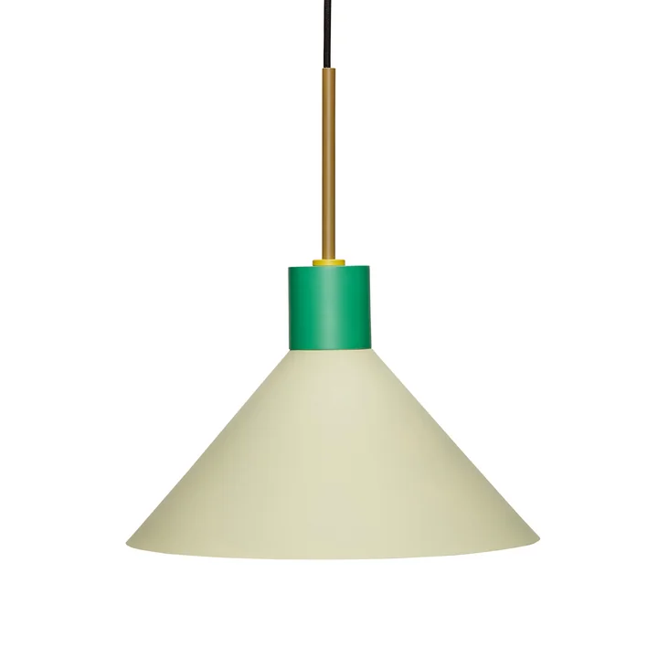Hübsch Interior - Metall Pendelleuchte, grün / braun