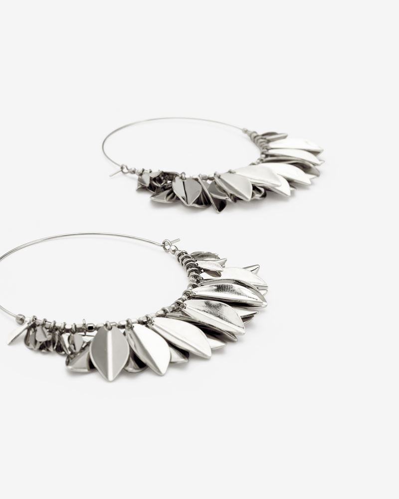 BOUCLES D'OREILLES CREOLES METAL SHINY LEAF