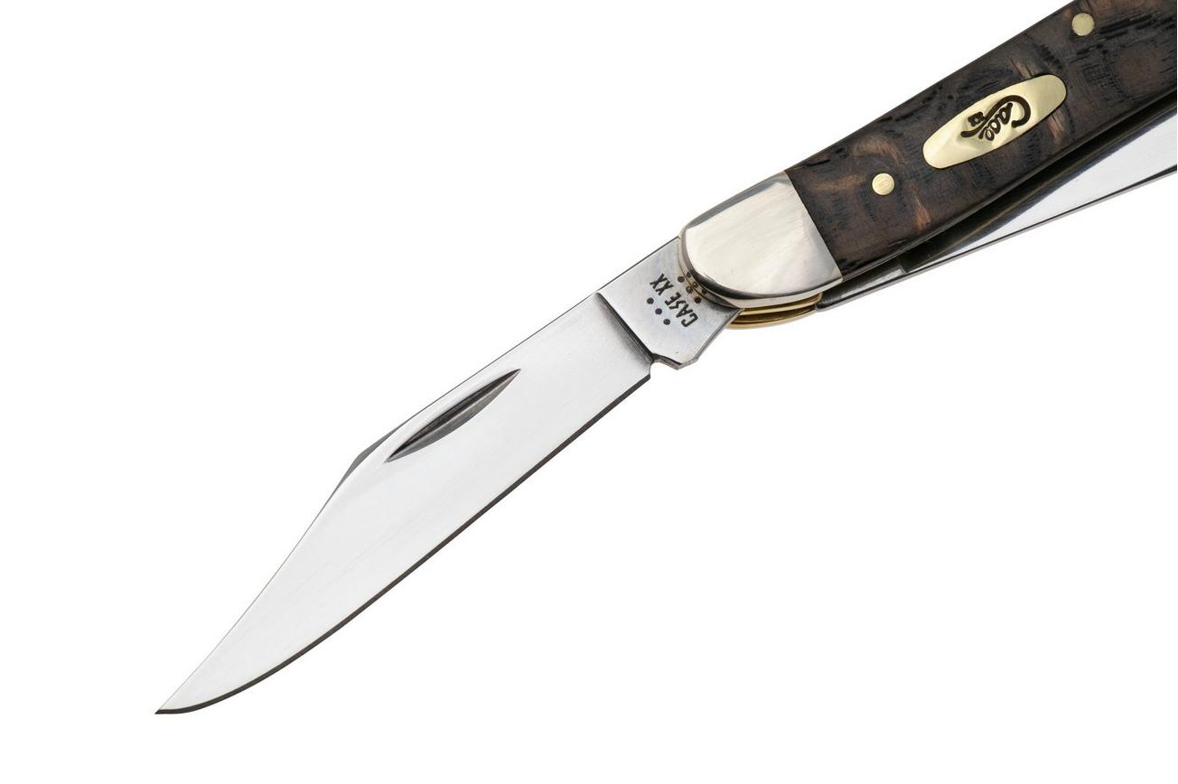 Case Medium Stockman 14001 Smooth Black Curly Oak Wood 73087 SS, zakmes