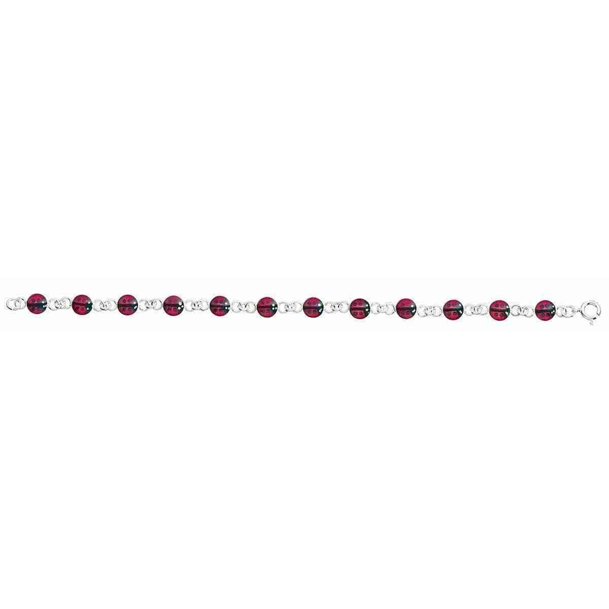 Bracelet coccinelle en argent 925/1000