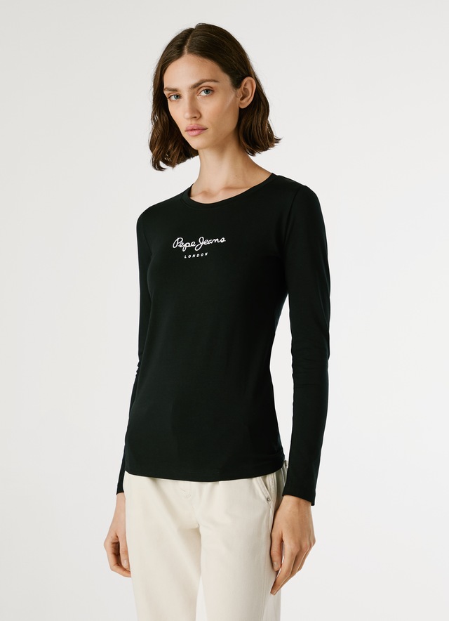 Pepe Jeans Langarmshirt »NEW VIRGINA L/S«, mit Logo-Print