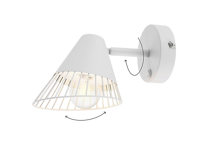 Patère spot E14 10W GoodHome Tsolma blanc mat L.22 x L.22 x H.9 cm