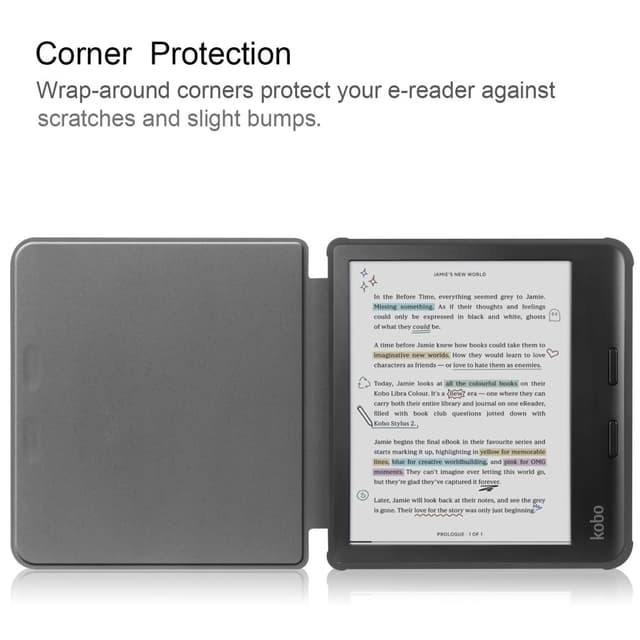 For Kobo Libra Colour Etui PU Læder + TPU E-Reader Cover