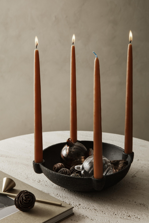 Ferm Living Bowl kandelaar L keramiek beige