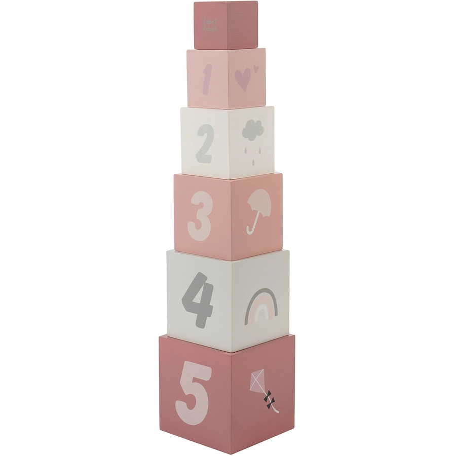 Label-Label - Stapelblöcke Zahlen - Pink