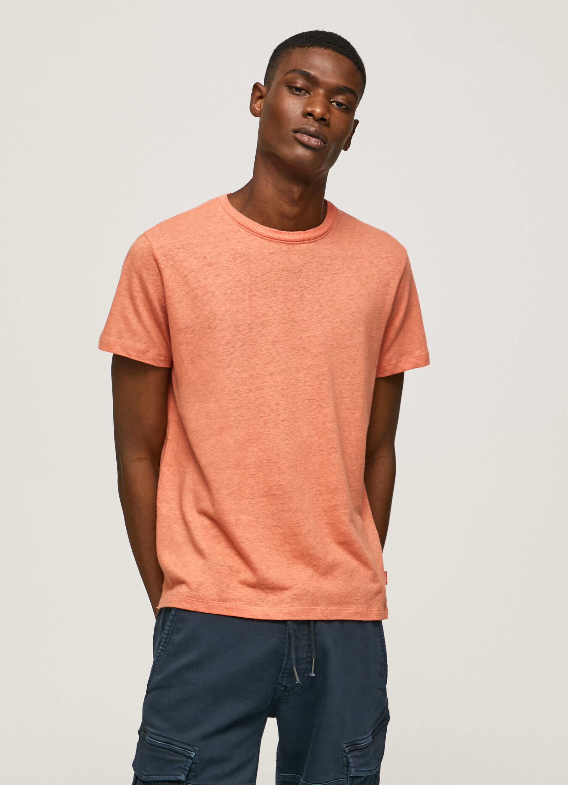 CAMISETA DE LINHO LISA - laranja abóbora