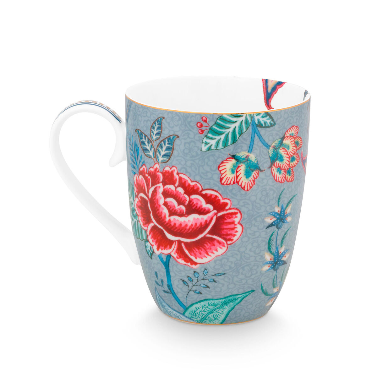 PIP Studio Flower Festival krus 35 cl 2-pakning, blå