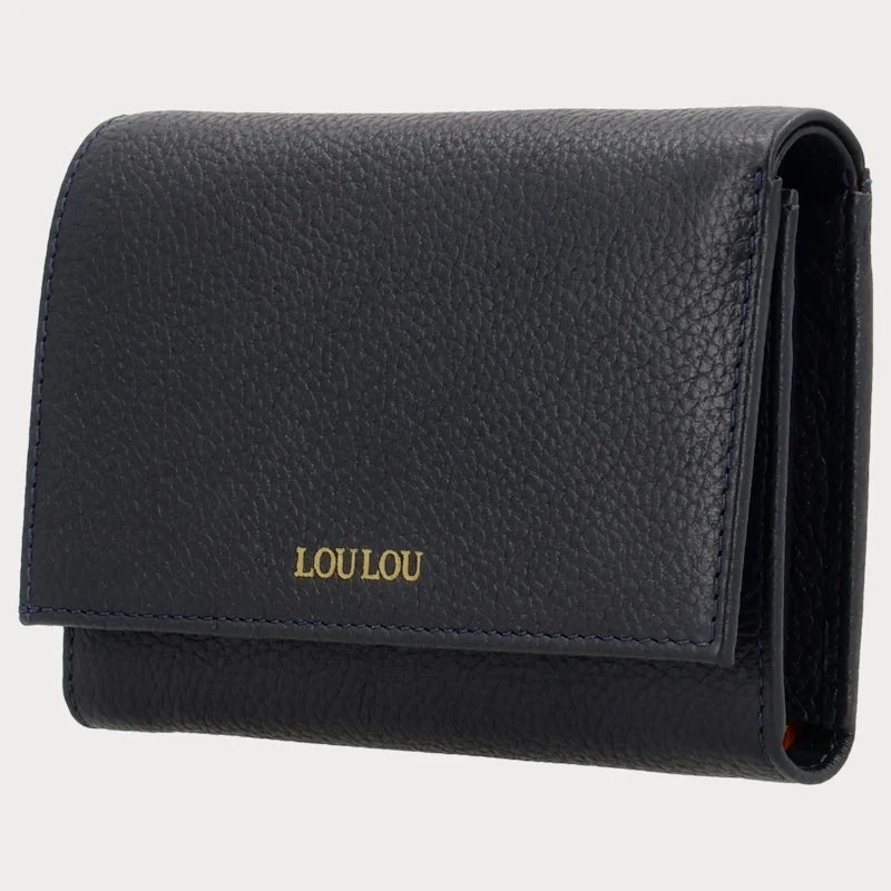 LouLou Essentiels Portemonnee RFID Petit Fleur Dark Blue