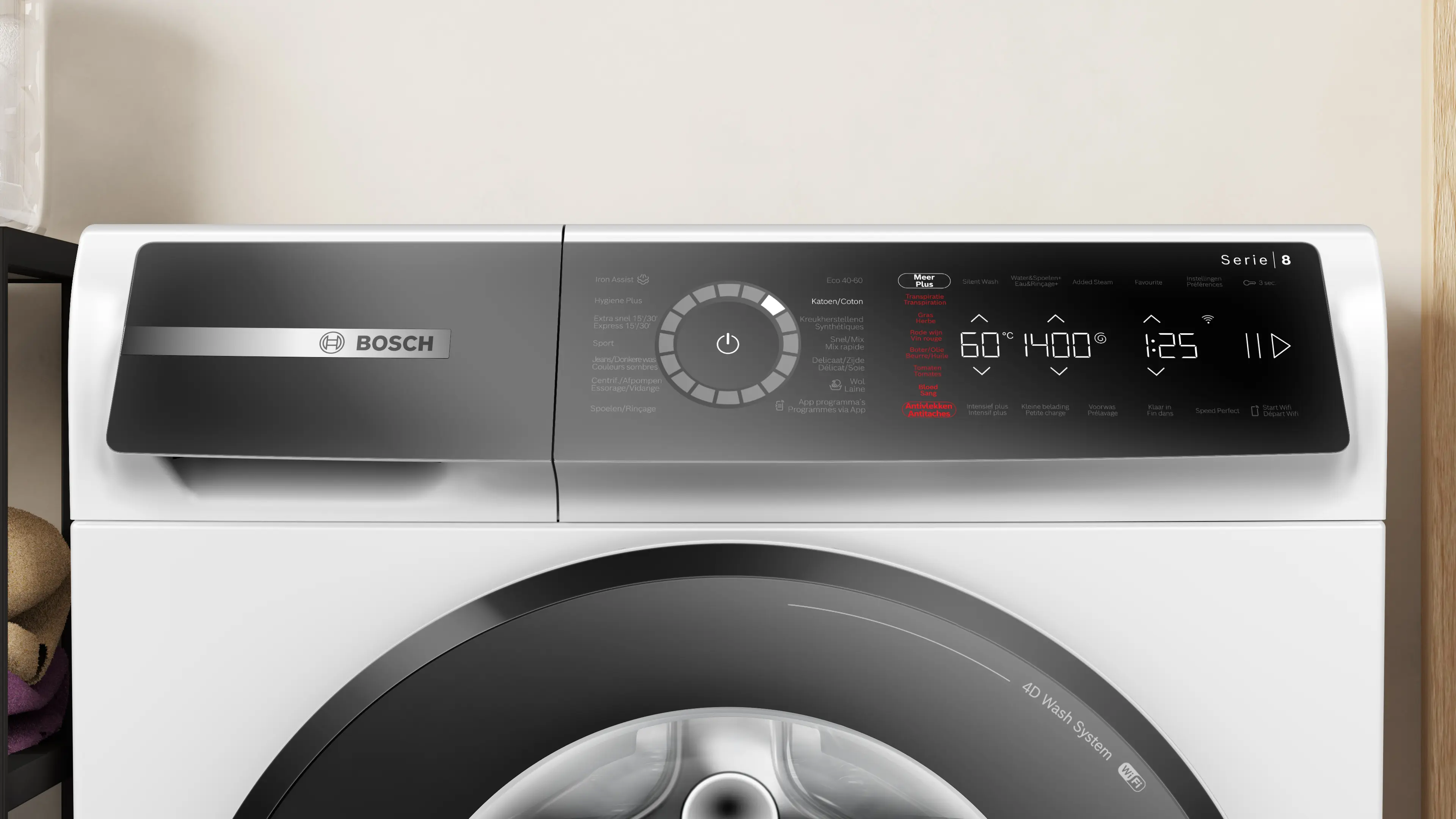 Serie 8 Wasmachine, voorlader 10 kg max. 1400 rpm