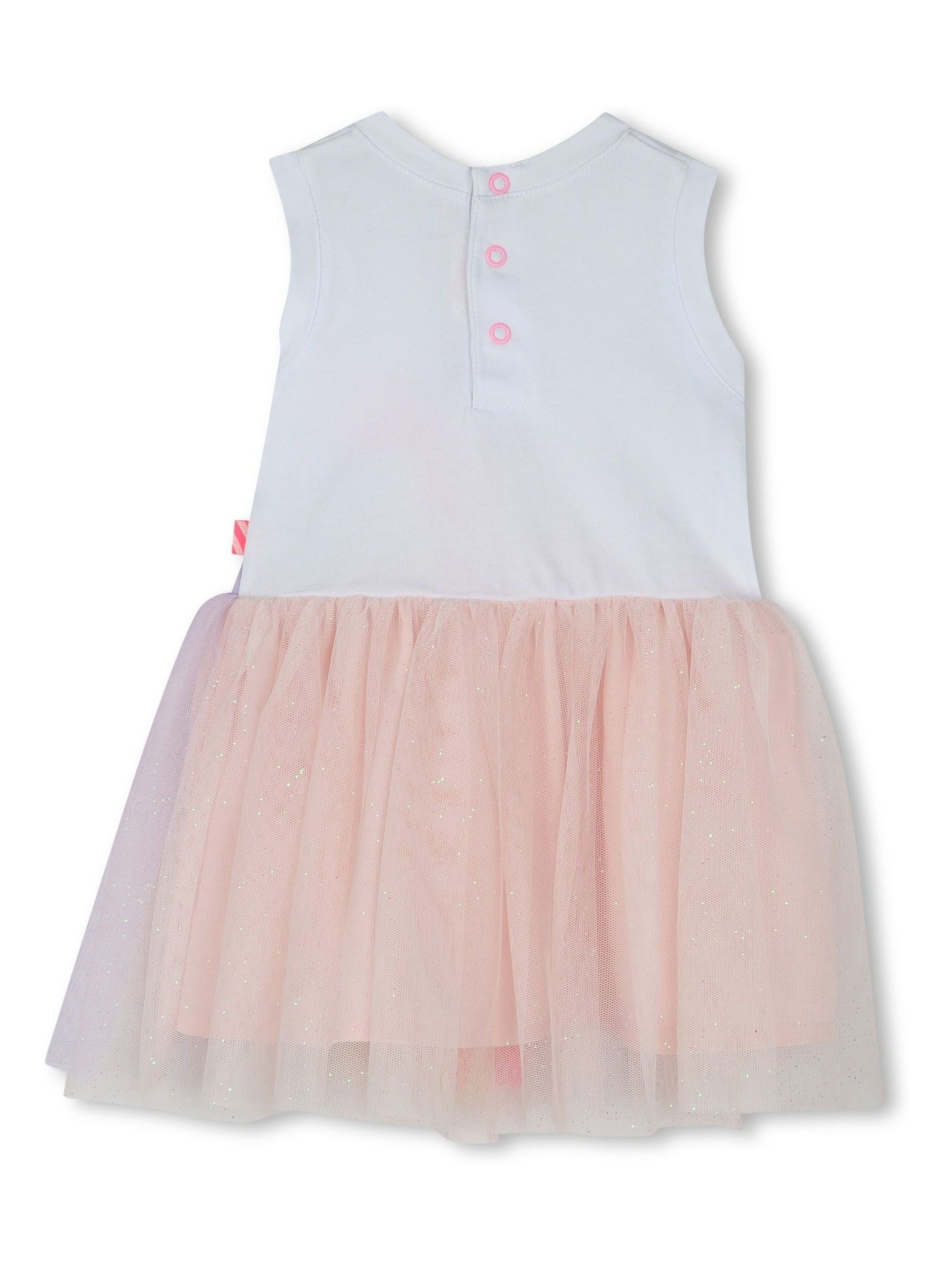 Billieblush roze mesh pailletten babyjurk en bloomer set