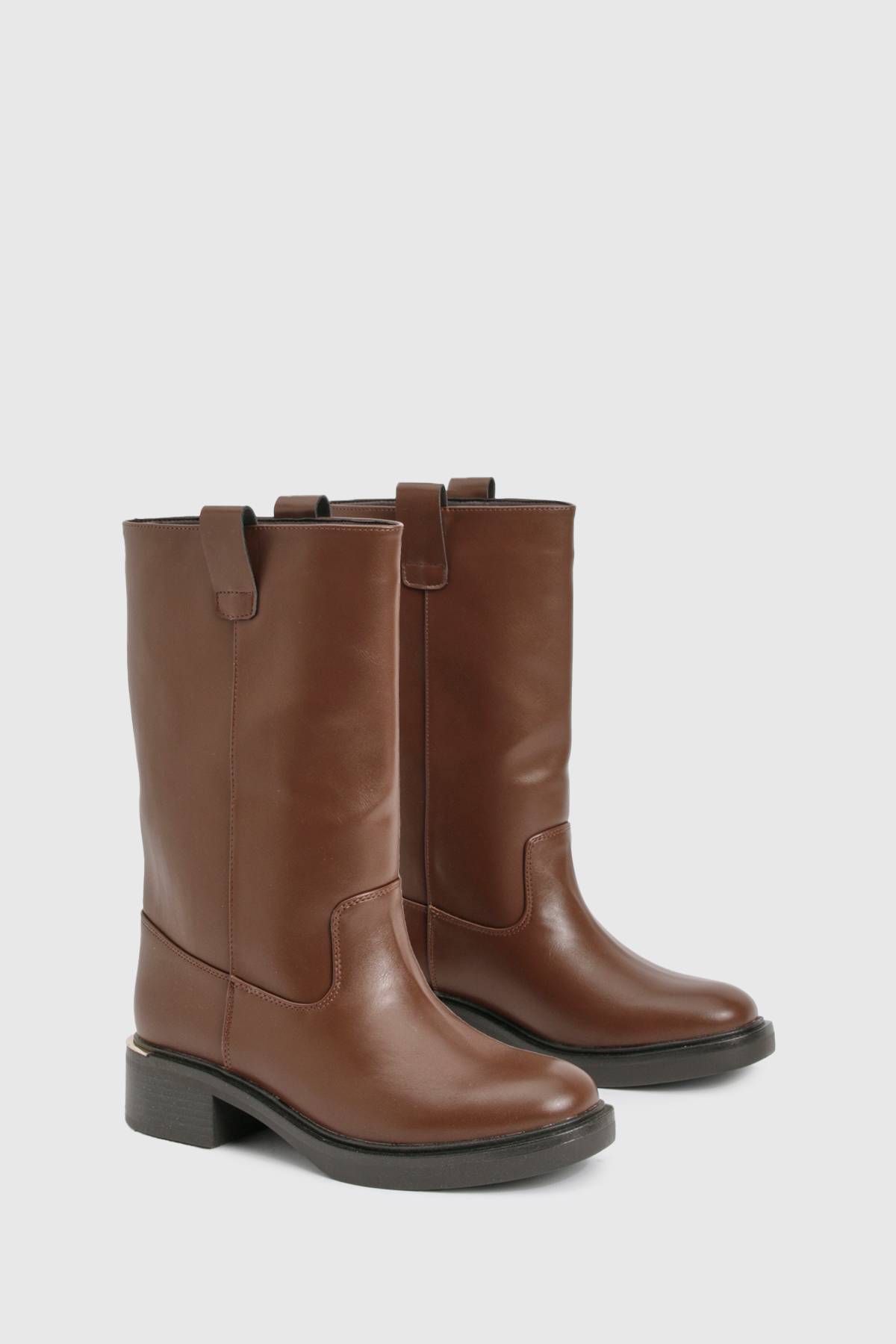 boohoo Bottes hautes pour mollets, coupe large Column