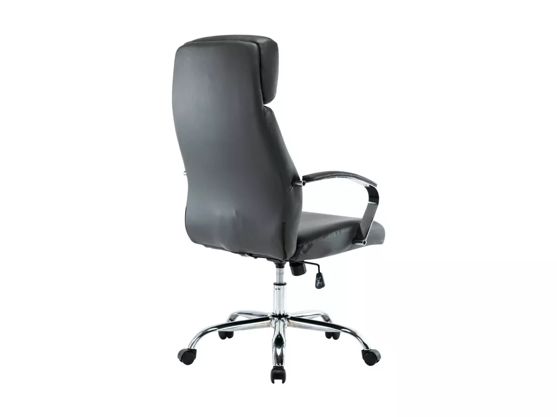 Chaise de bureau - Similicuir & Métal chromé - Gris - Faro XL