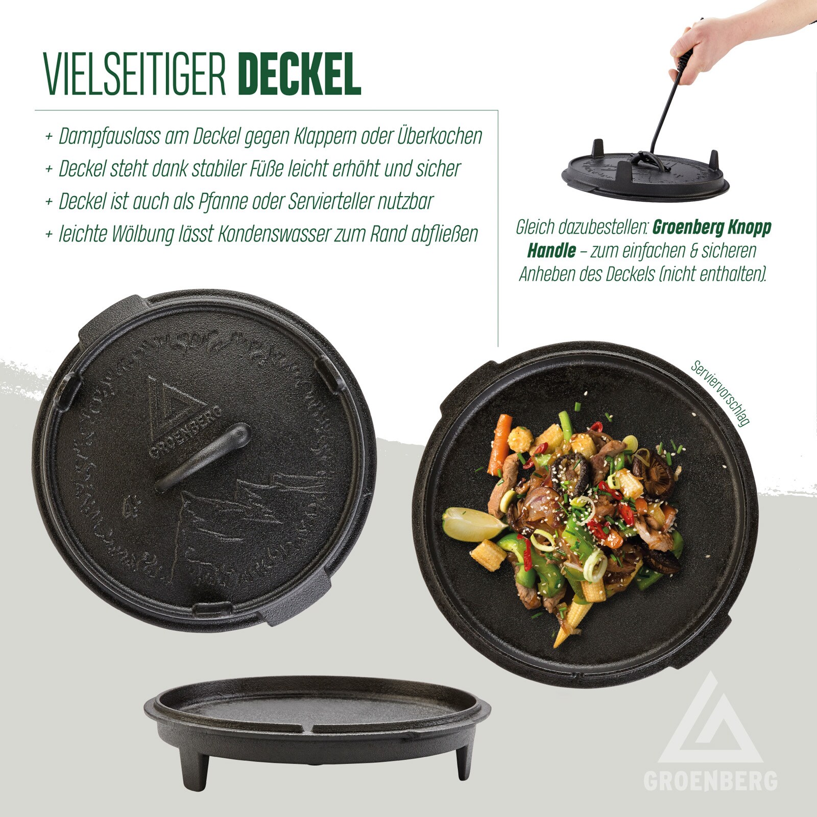 GROENBERG Feuertopf Askja Pot 4 L Koch Topf Dutch Oven Camping Outdoor Gusseisen