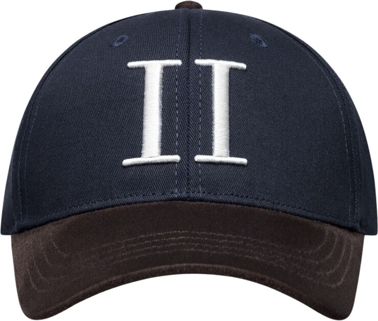 Les Deux Baseball Cap Contrast Suede II Dark navy/coffee brown