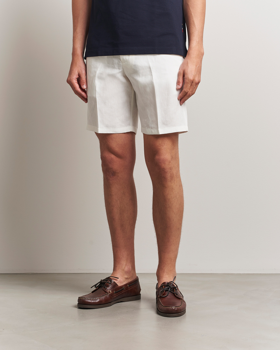 Orlebar Brown Norwich Italian Linen Shorts White Sand