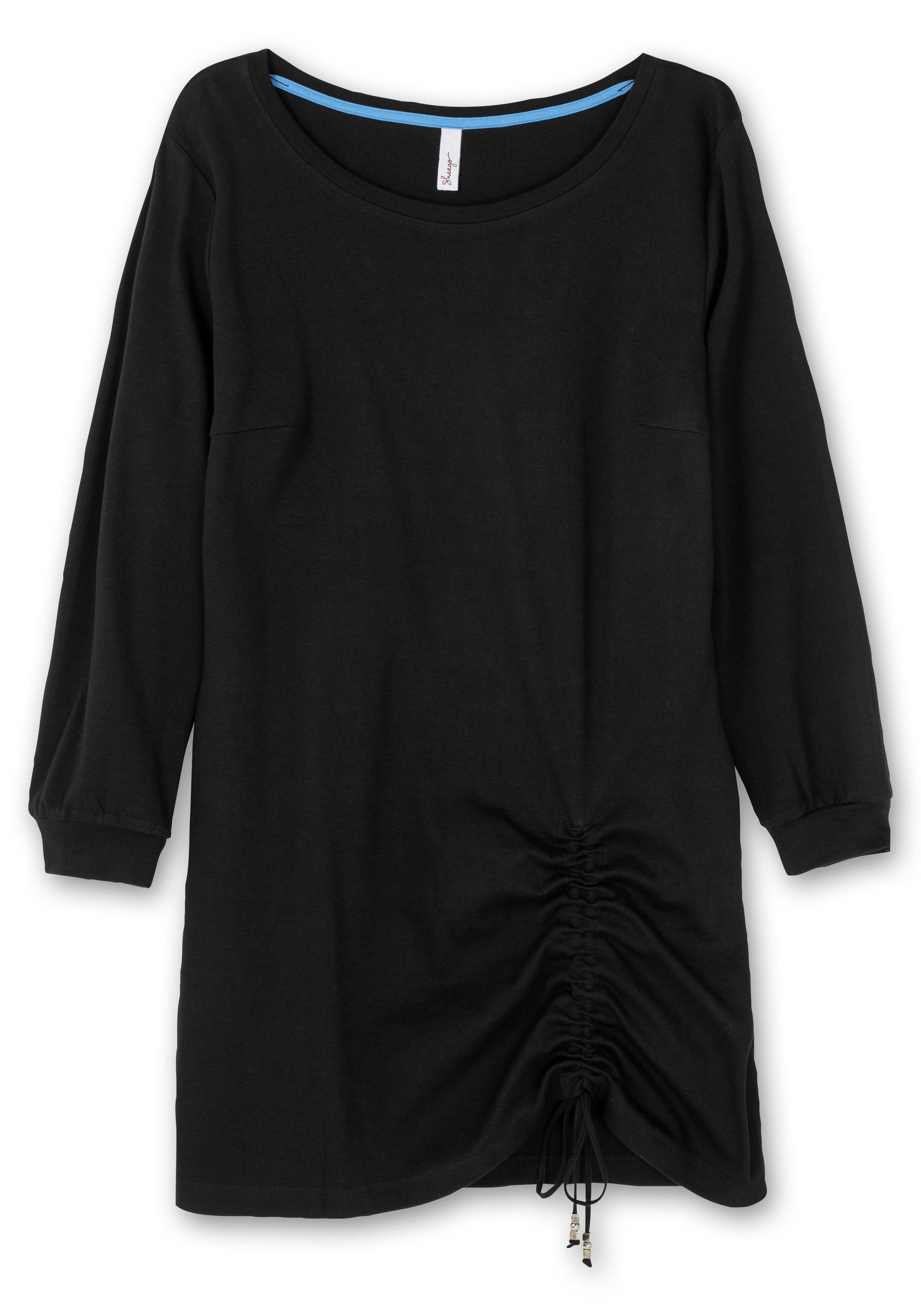 Kurzes Shirtkleid mit Tunnelzug am Saum