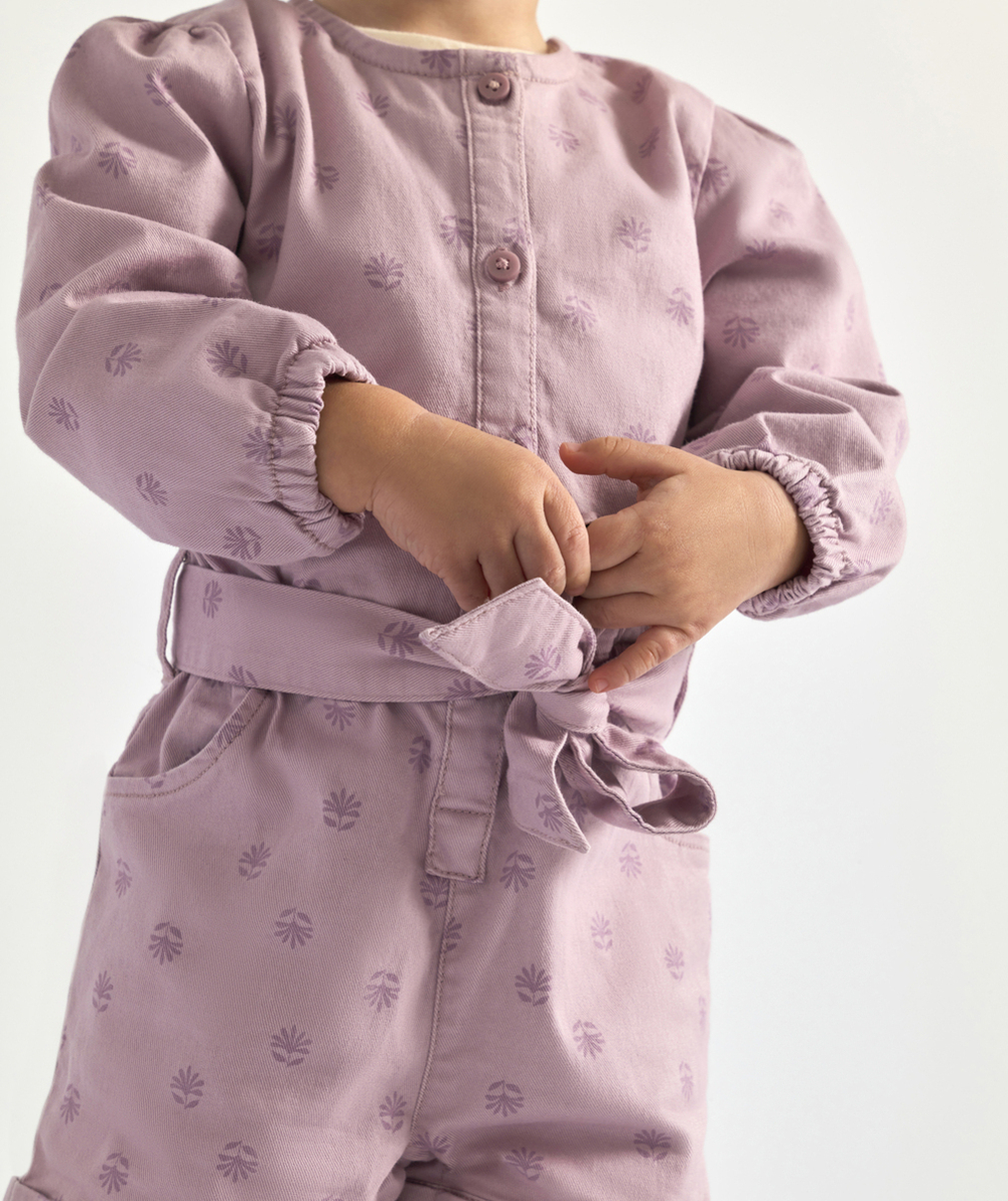 COMBISHORT BÉBÉ FILLE EN JEAN PARME AVEC MOTIFS