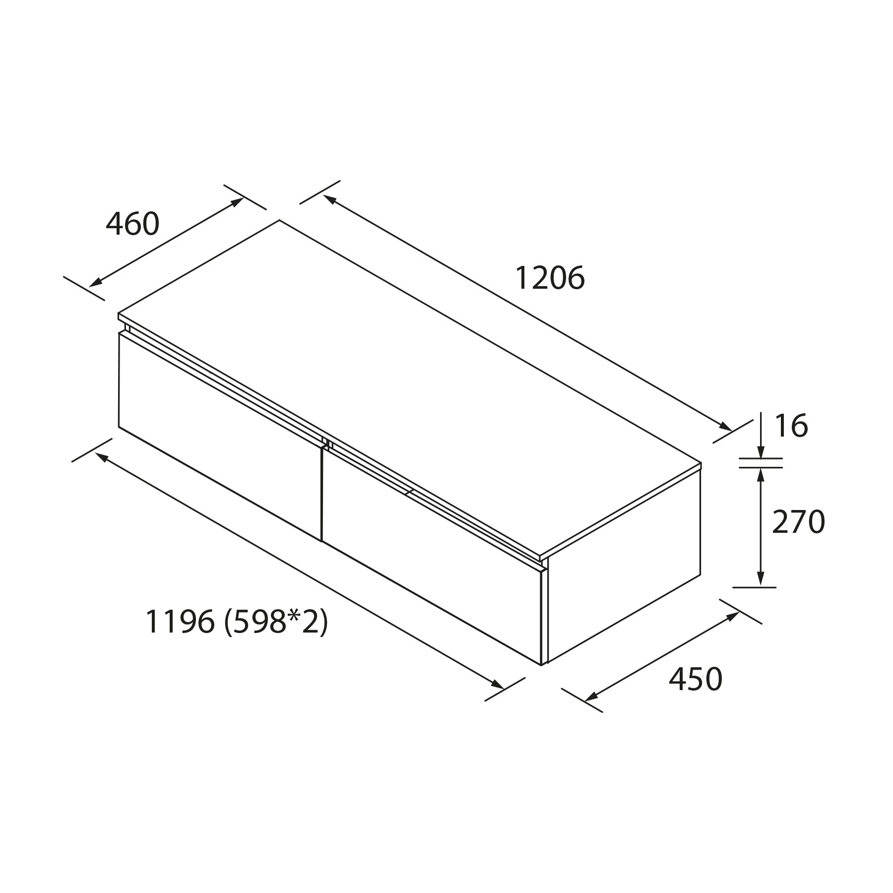 Muebles Hoyo badmeubel 120cm warm eiken