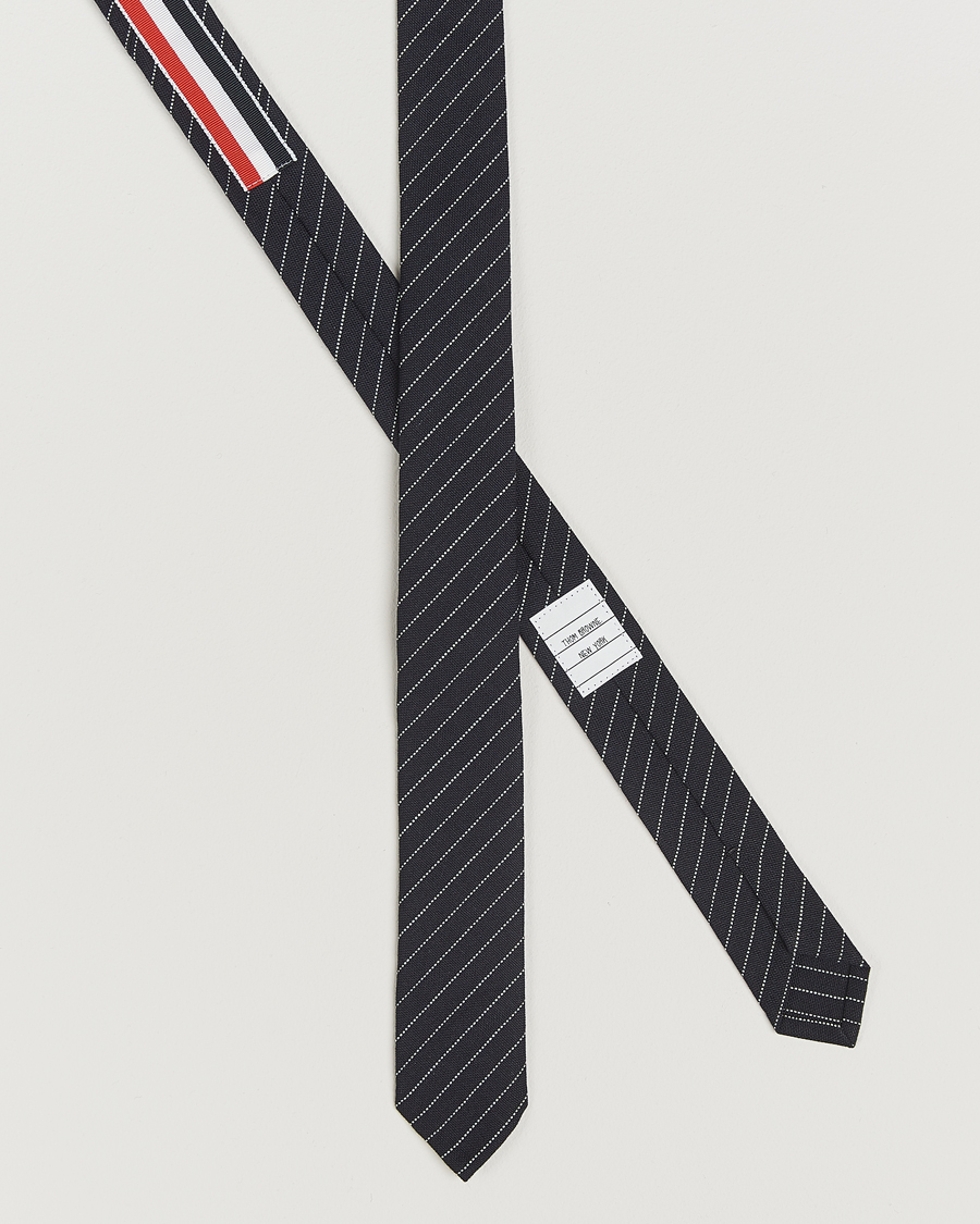 Thom Browne Pinstripe Wool Tie Navy