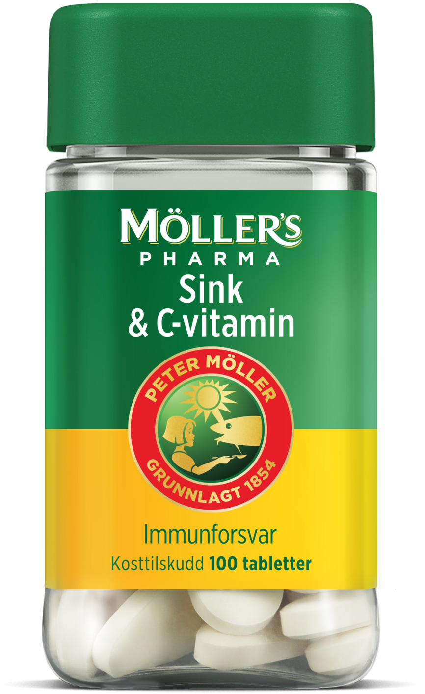 Møllers Pharma Sink & C-vitamin 100 tabletter