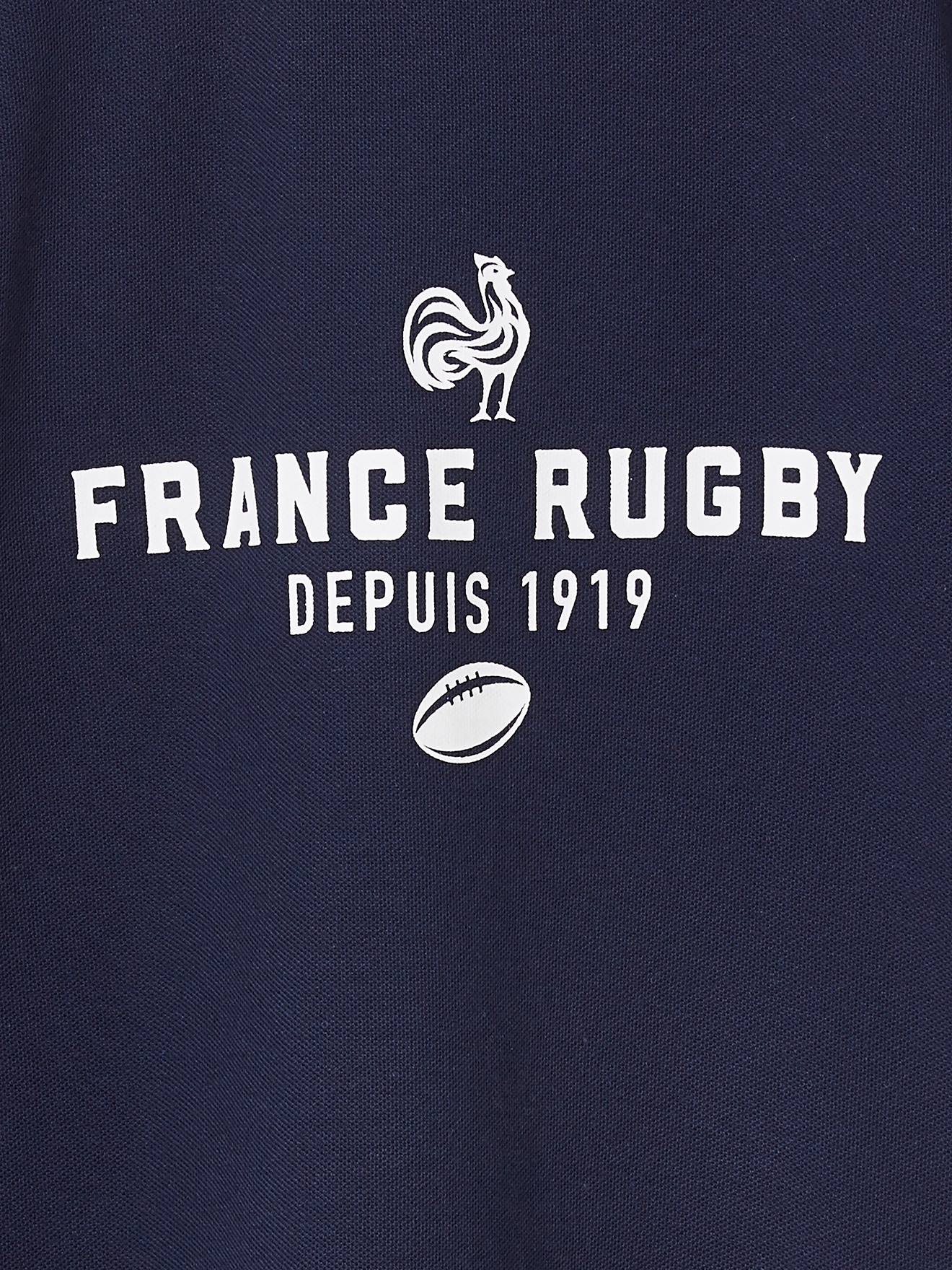 Camisa polo infantil de manga curta da France Rugby®, azul marinho