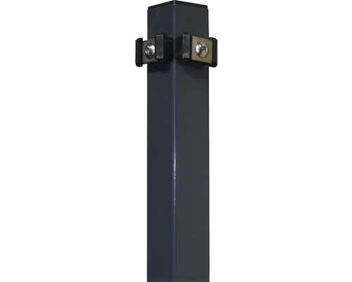 Hoekpalen voor gelaste gaaspanelen met klemmen inclusief schroeven en klemplaten, paalkap 5 x 5 x 150 cm antraciet
