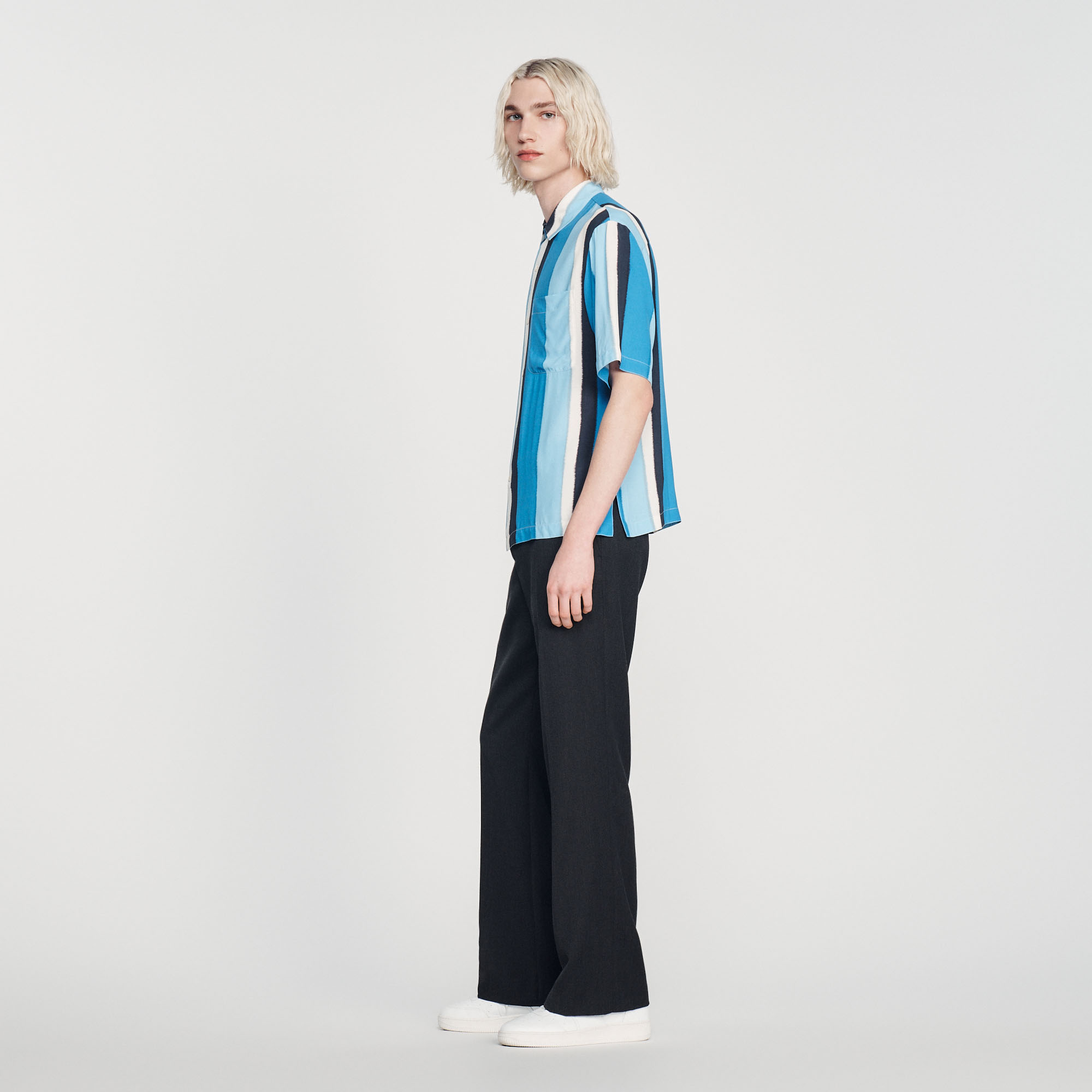 Chemise fluide rayee manches courtes