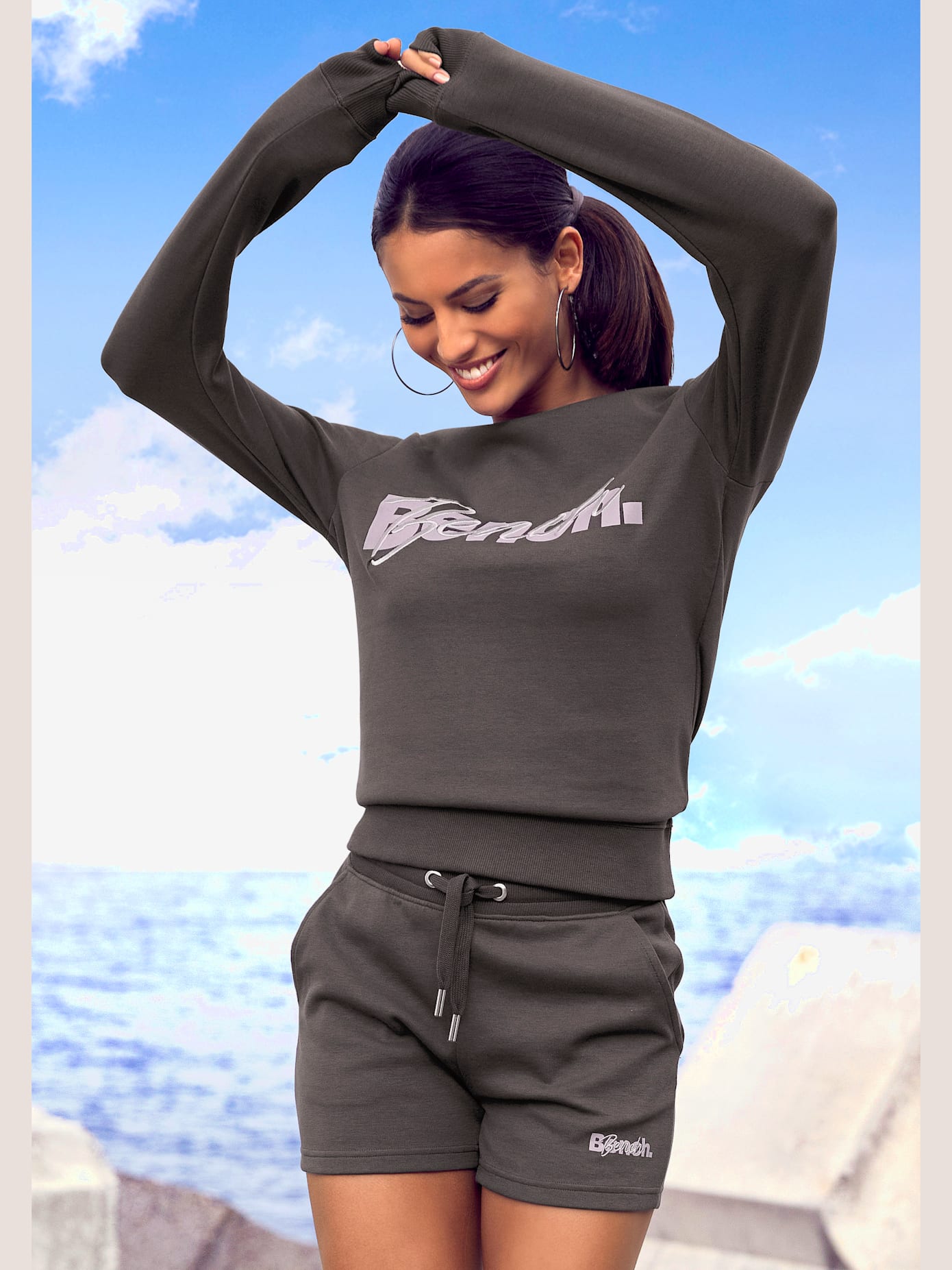 Shorts short avec logo imprimé et broderie