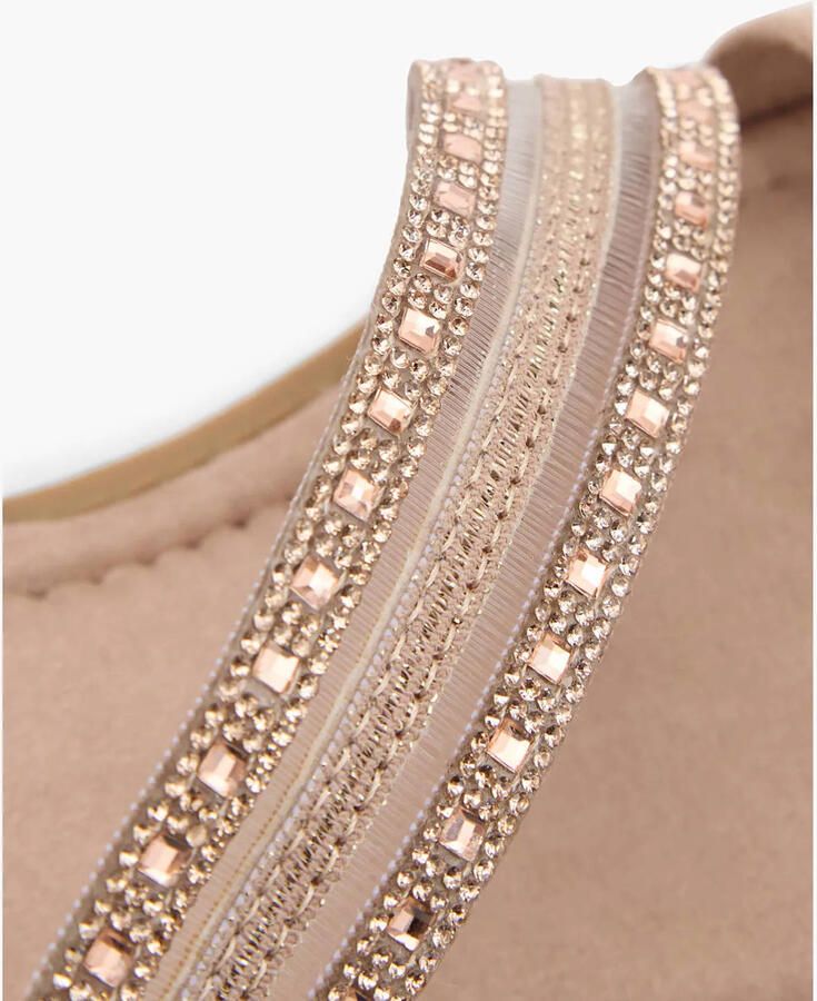 Graceland imitatieleren sandalen met strass steentjes lichtroze