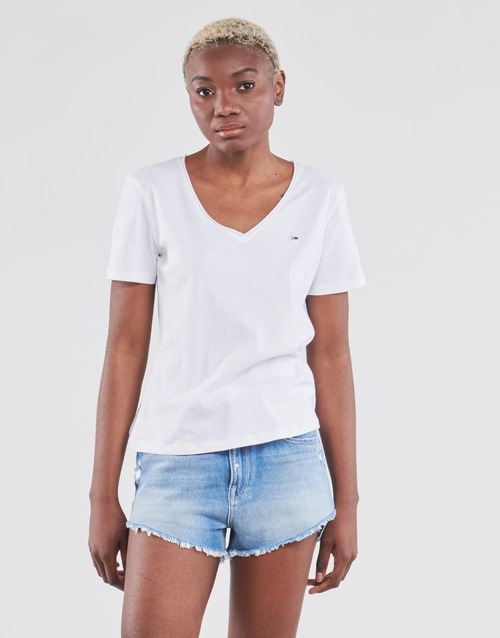 Tommy Jeans - SOFT JERSEY V NECK - Blanc