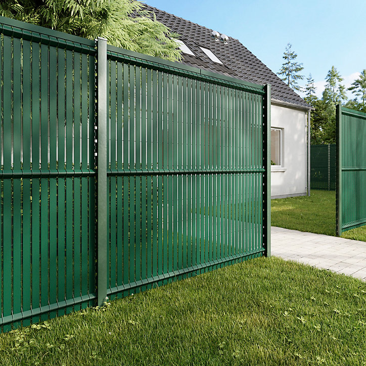 Panneau de clôture grillagée Blooma Louga vert 200 x h.193 cm