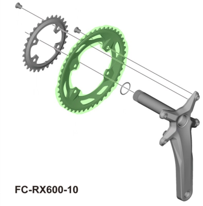 Shimano GRX FC-RX600 2x10-fach Kettenblatt kaufen | Bike-Discount