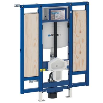 Geberit Duofix WC-element v. wandcloset H112 m. Sigma inb. reservoir 12cm barrièrevrij WC in hoogte verstelbaar v. grepen en armsteunen